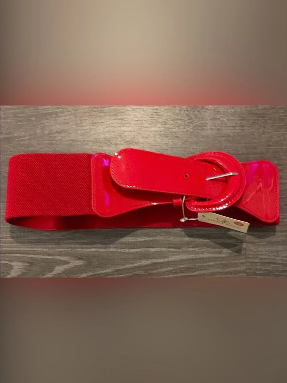 Wide Elastic Red Women's Fashion Belt